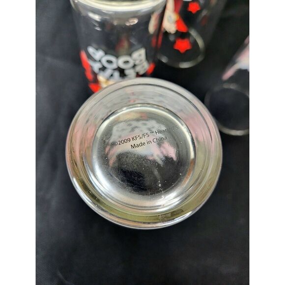 VTG Betty Boop KFS/FS Heavy Bottom Hearst Hi-Ball Glass Set of Four Red Stars - Picture 6 of 7